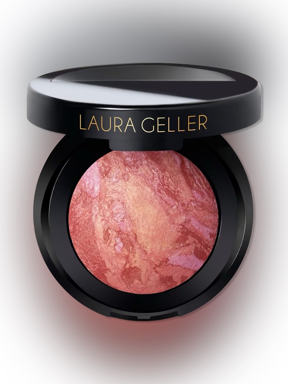 Laura Geller Tropic Hues Mini Baked Blush-n-Brighten Marbleized Blush-pink coral